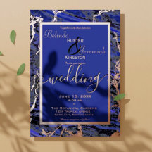 Faire-part de mariage à feuilles d'or Rose Gold et