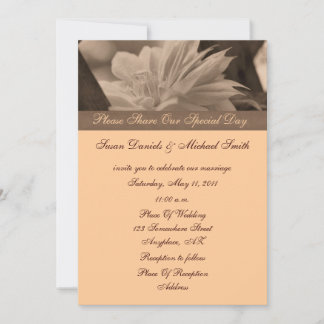 Faire-part de mariage à fleurs de Sepia Clematis