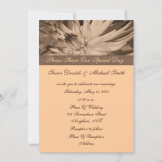 Faire-part de mariage à fleurs de Sepia Dahlia