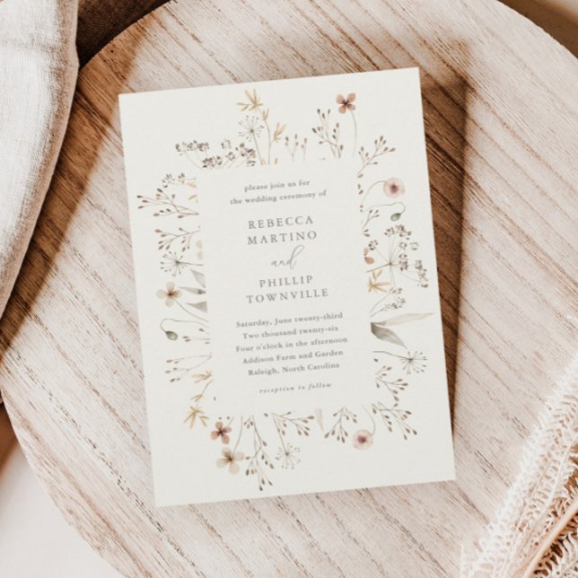 Faire-part de mariage à fleurs sauvages Bohème pas (Créateur téléchargé)