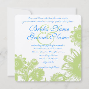 Faire-part de mariage à fleurs Vintages Lime Brigh
