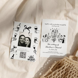Faire-part de mariage à griffes à main fantaisie