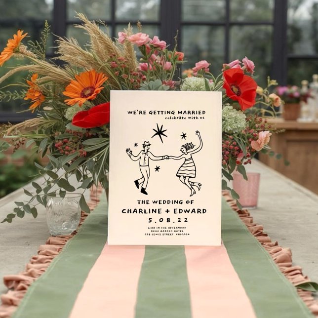 Faire-part de mariage à griffes à main fantaisie (Créateur téléchargé)
