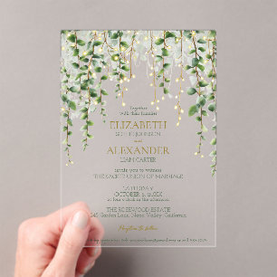 Faire-part de mariage à guirlande de verdure roman