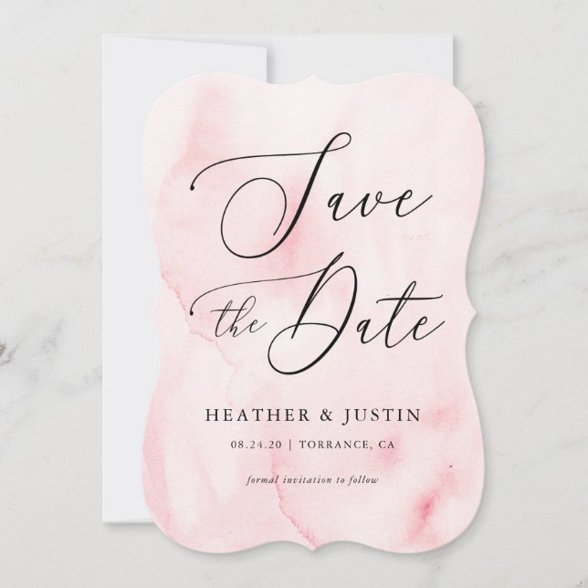 Faire-part de mariage à la calligraphie aquarelle  (Devant)
