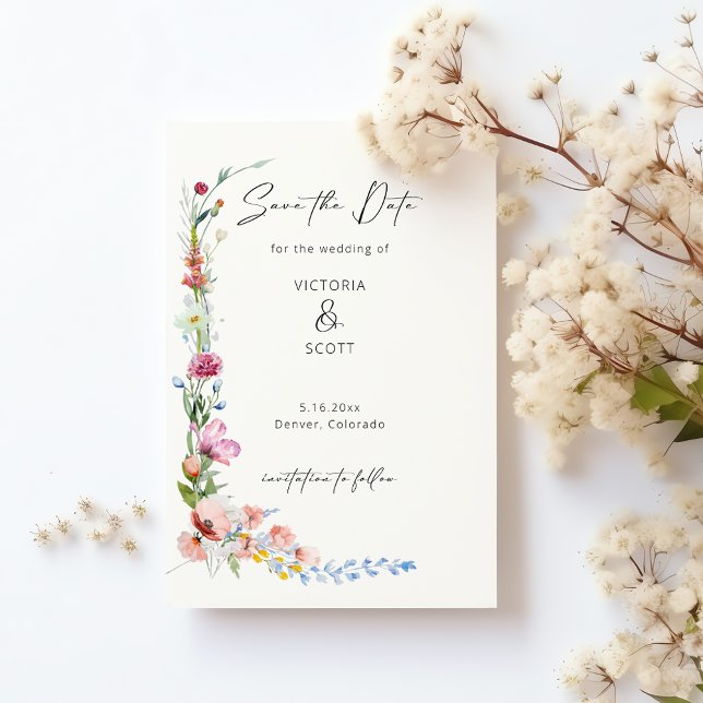 Faire-part de mariage à la calligraphie de fleurs  (Créateur téléchargé)