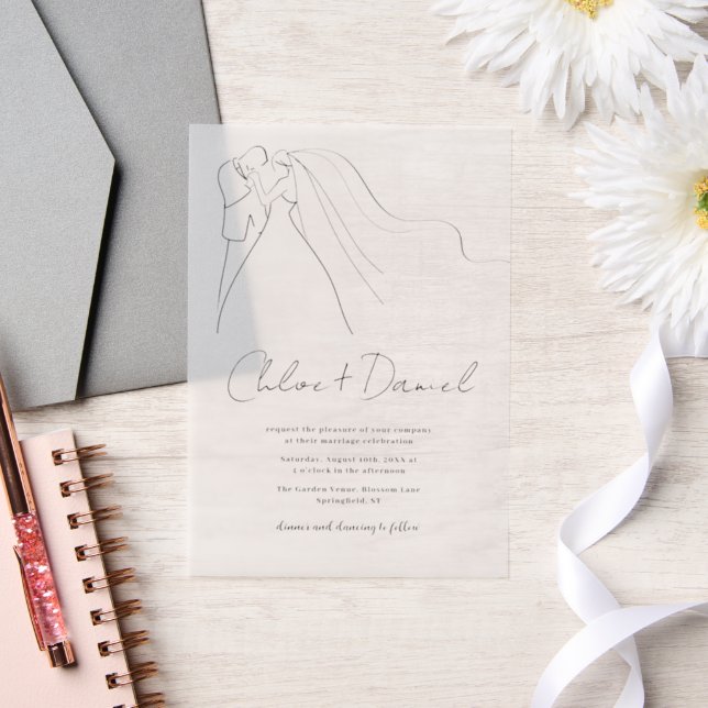 Faire-part de mariage à la calligraphie élégante e (Mariage)