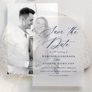 Faire-part de mariage à la calligraphie Navy éléga