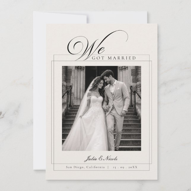 Faire-part de mariage à la calligraphie noir ivoir (Dos)