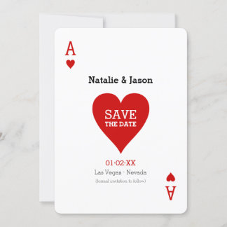Faire part de mariage à la carte As de cœur pour a