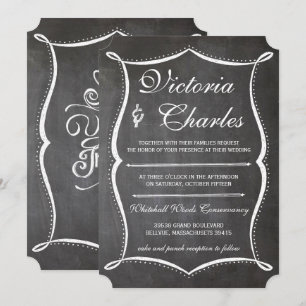 Faire-part de mariage à la craie typographie moder