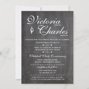 Faire-part de mariage à la craie Typographie vinta