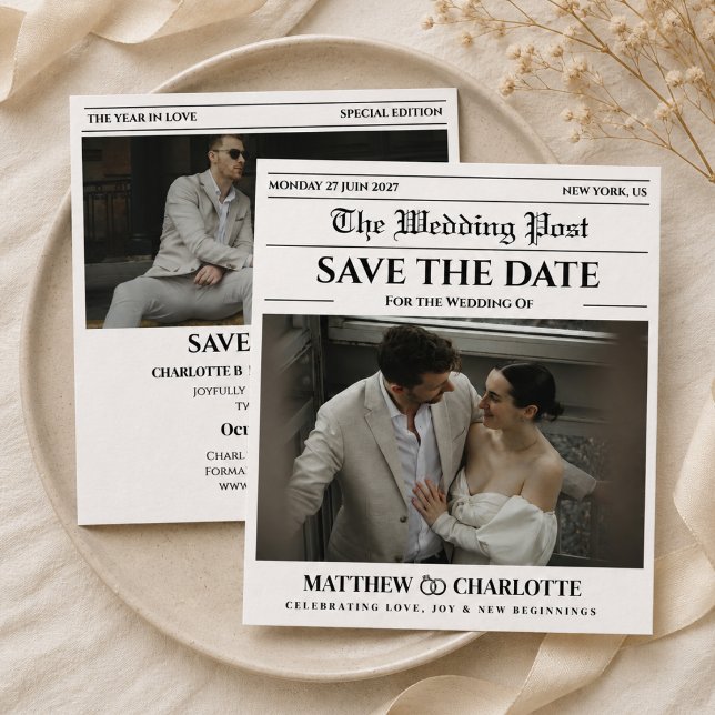 Faire-part de mariage à la date de journal (Créateur téléchargé)