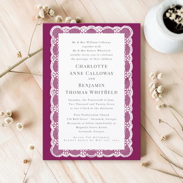 Faire-part de mariage à la dentelle victorienne pr (Créateur téléchargé)
