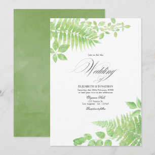 Faire-part de mariage à la feuille de verdure à l'