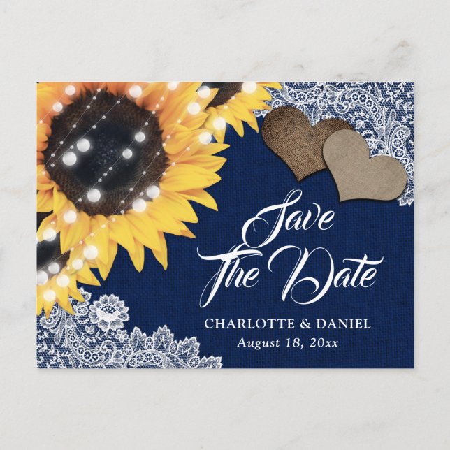 Faire-part de mariage à la fleur de tournesol rust (Devant)