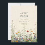 Faire-part de mariage à la fleur sauvage crème boh<br><div class="desc">Ce faire-part de mariage élégant présente un fond crème délicat orné d'un éventail exquis de fleurs sauvages. Des teintes douces de rose blush, de lavande douce et de verts atténués créent une ambiance fantaisiste et romantique. Les fleurs sauvages sont disposées artistiquement autour des bords, encadrant le texte avec une touche...</div>