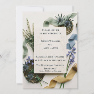 Faire-part de mariage à la fleur sauvage écossaise
