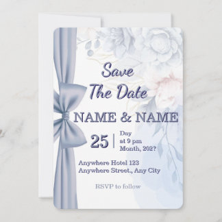 Faire-part de mariage à la flore aquarelle rose vi