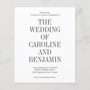Faire-part de mariage à la mode classique et écono