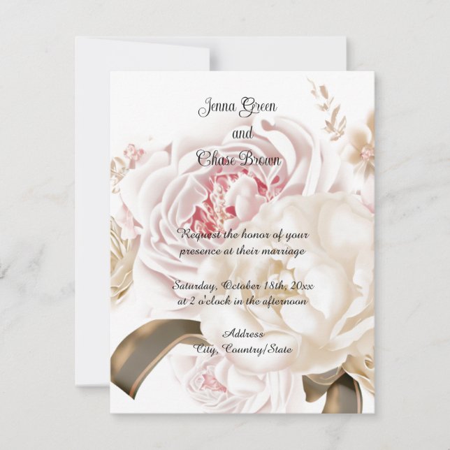 Faire-part de mariage à la palette de couleurs dou (Devant)