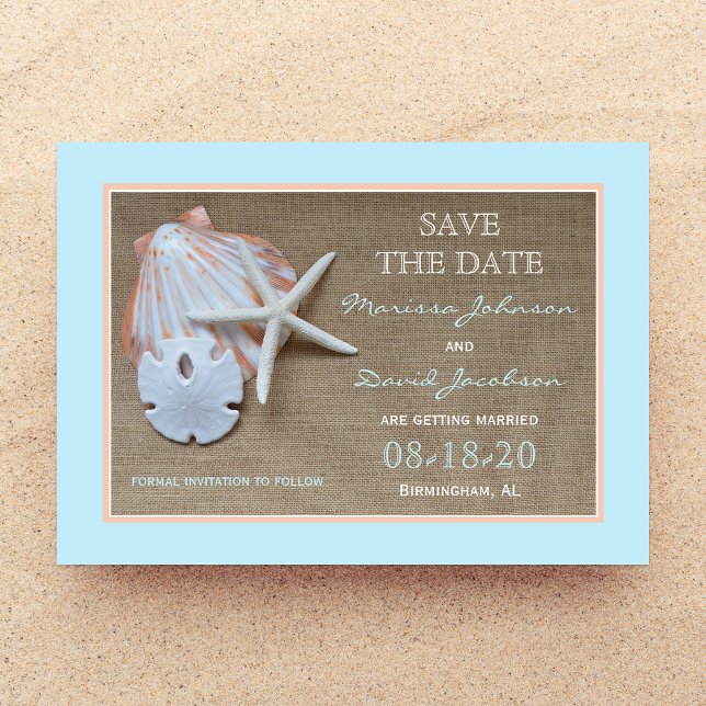 Faire-part de mariage à la plage "Sauver la date" (Créateur téléchargé)