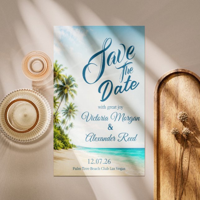 Faire-part de mariage à la plage tropicale pour an (Créateur téléchargé)