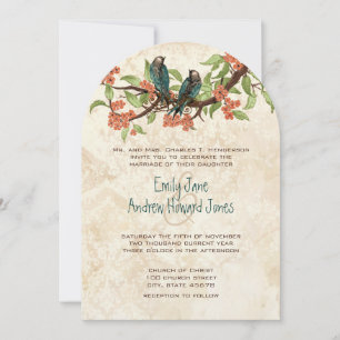 Faire-part de mariage à la tache de thé Damask Vin