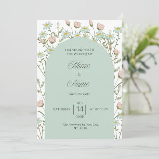 Faire-part de mariage à la verdure élégante 
