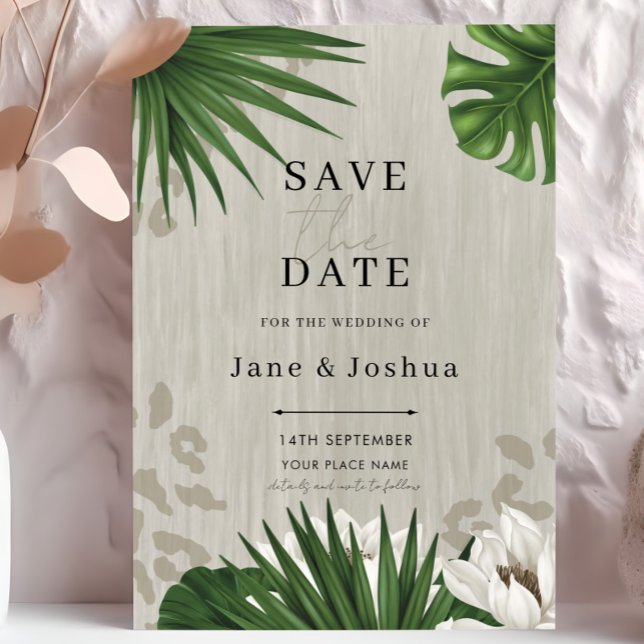 Faire-part de mariage à la verdure tropicale  (Créateur téléchargé)