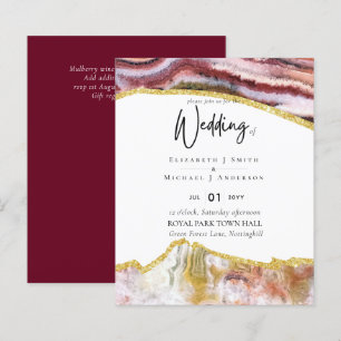 Faire-part de mariage à l'agate dorée sublime de B