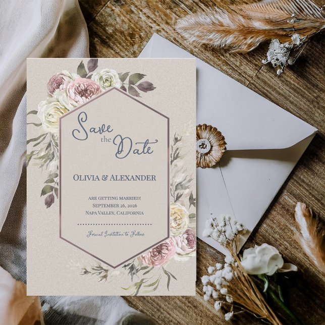 Faire-part de mariage à l'aquarelle avec arche flo (Watercolor Floral Arch Save the Date Garden Wedding Save The Date Botanical Wedding Announcement)