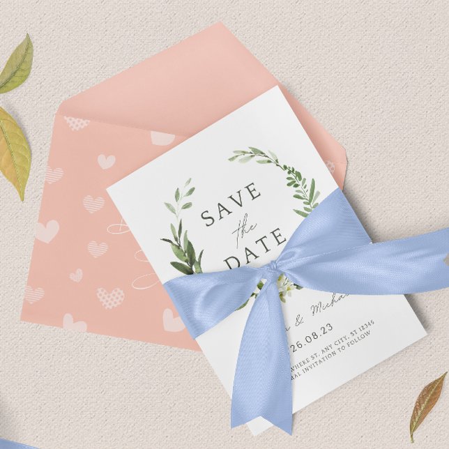 Faire-part de mariage à l'aquarelle avec date de r (Créateur téléchargé)