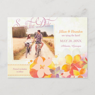 Faire-part de mariage à l'aquarelle avec des fleur