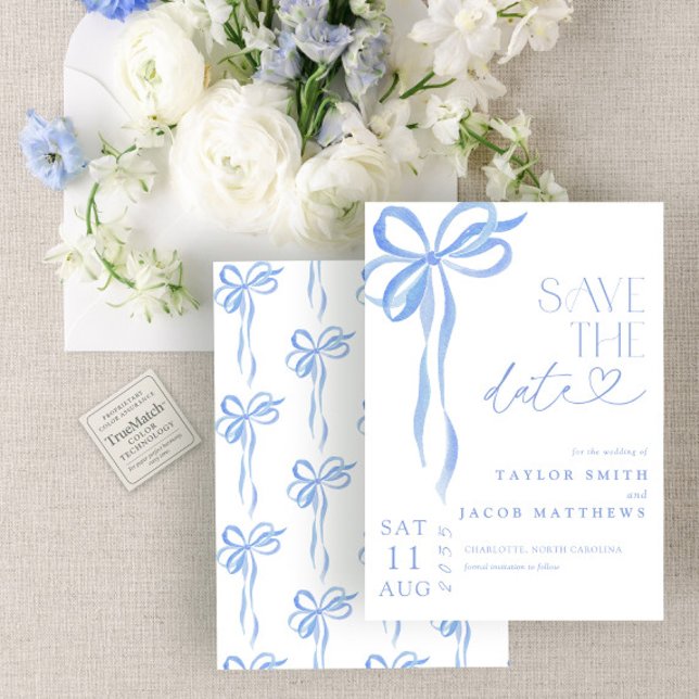 Faire-part de mariage à l'aquarelle avec un nœud b (Créateur téléchargé)