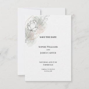 Faire-part de mariage à l'aquarelle Blush Lotus