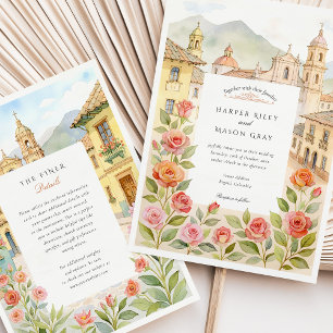 Faire-part de mariage à l'aquarelle Bogotá Colombi
