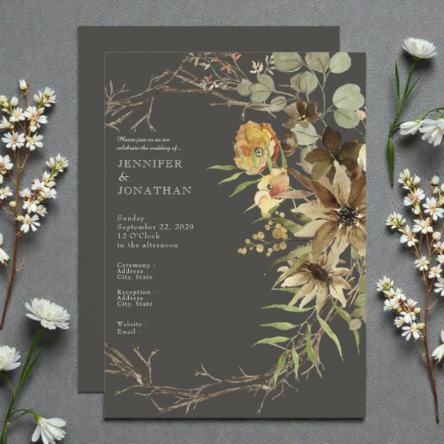 Faire-part de mariage à l'aquarelle Bohème couleur (Créateur téléchargé)
