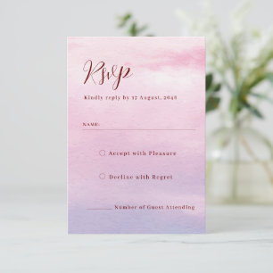 Faire-part de mariage à l'aquarelle coucher de sol
