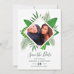 Faire-part de mariage à l'aquarelle de feuillage t