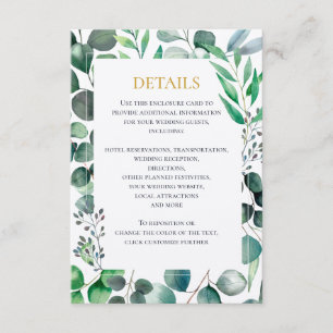 Faire-part de mariage à l'aquarelle d'eucalyptus,