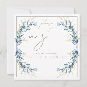 Faire-part de mariage à l'aquarelle élégante avec