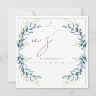 Faire-part de mariage à l'aquarelle élégante avec 