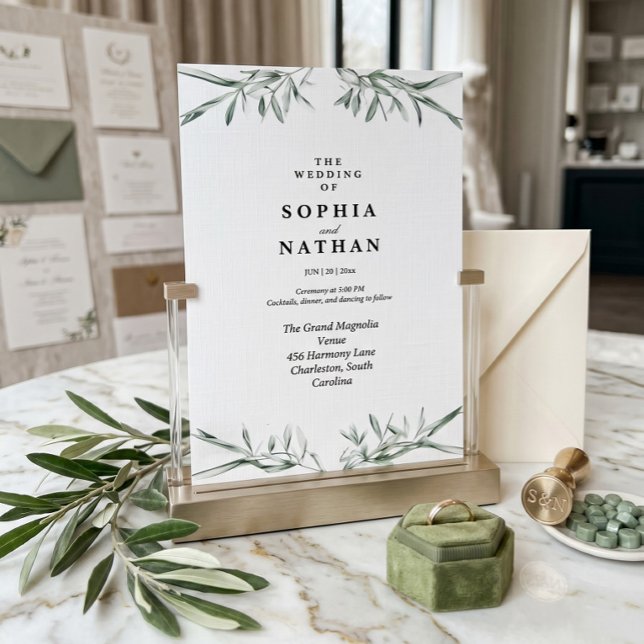 Faire-part de mariage à l'aquarelle élégante avec  (Créateur téléchargé)