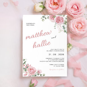 Faire-part de mariage à l'aquarelle Eucalyptus Ros