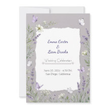 Faire-part de mariage à l'aquarelle Lavande et Pap