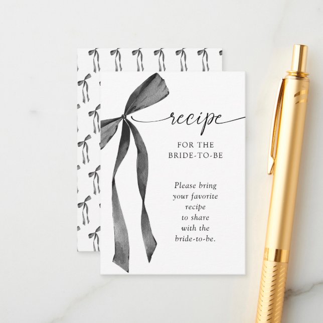 Faire-part de mariage à l'aquarelle noir coquette  (Devant/Arrière en situation)