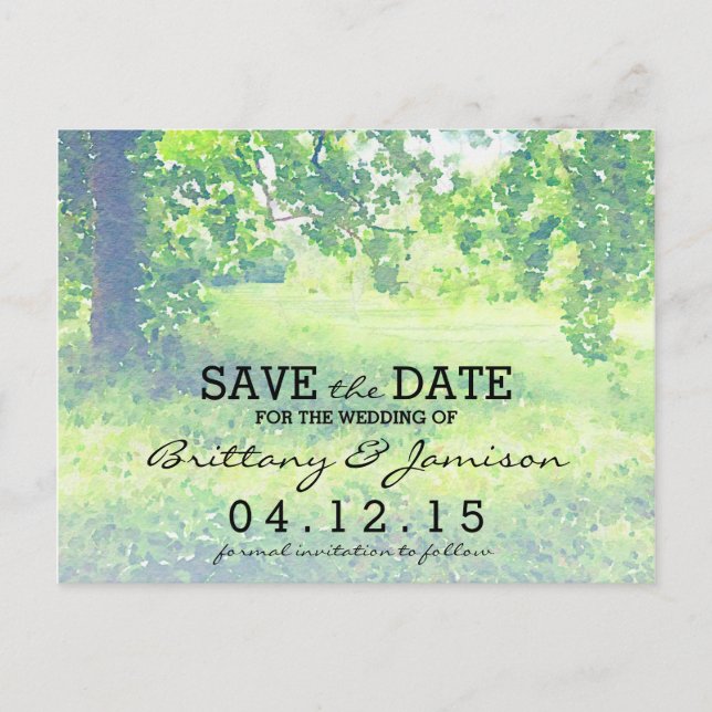 Faire-part de mariage à l'aquarelle Prairie luxuri (Devant)