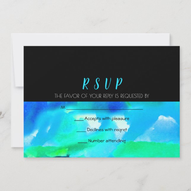 Faire-part de mariage à l'aquarelle Réponse RSVP (Devant)