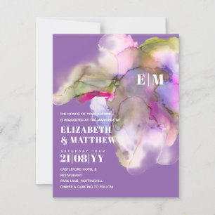Faire-part de mariage à l'aquarelle Technicolor te
